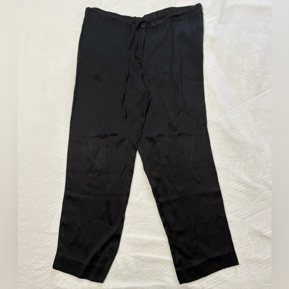 DKNY Womens Small  High-Rise Straight-Leg Pants Black Business Y2K Whimsygoth